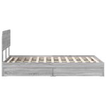 vidaXL Lit de Rangement Gris Sonoma 120 x 200 cm Bois d'ingénierie