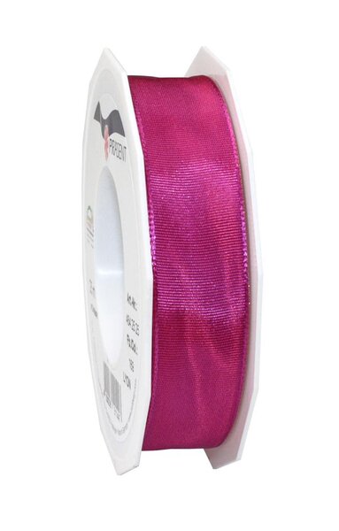 Ruban de soie acetat laitonné lyon 25-m-rouleau 25 mm magenta