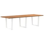 vidaXL Table à manger avec bord naturel 280x100x74cm bois massif chêne