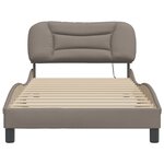 vidaXL Cadre de lit avec LED sans matelas Hvar taupe 100x200 cm tissu