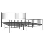 vidaXL Cadre de lit métal sans matelas avec pied de lit noir 183x213cm