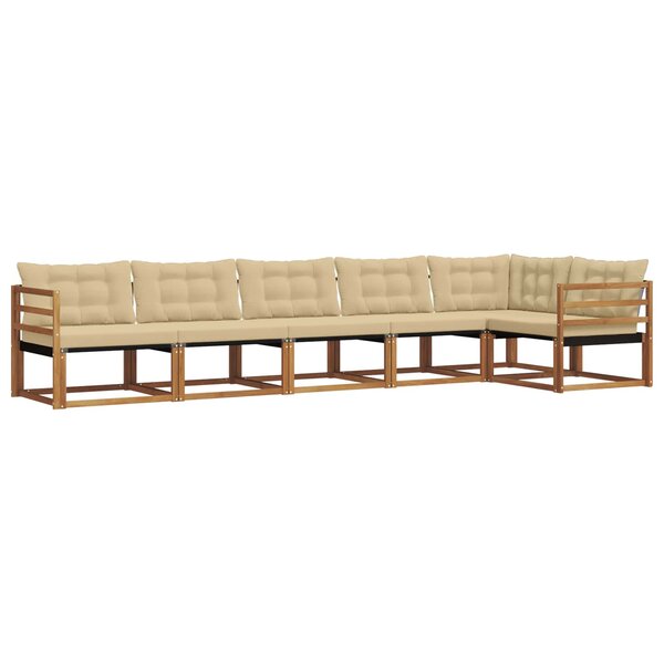 vidaXL Ensemble de canapés d'extérieur 6 pc Naturel et Beige