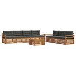 vidaXL Ensemble de canapés d'extérieur 8 pc Naturel et Anthracite