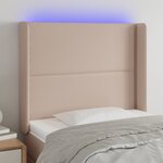 vidaXL Tête de lit à LED Cappuccino 93x16x118/128 cm Similicuir