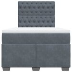vidaXL Sommier à lattes de lit et matelas Gris foncé 120x200cm Velours