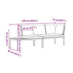 vidaXL Salon de jardin 2 Pièces avec coussins noir aluminium