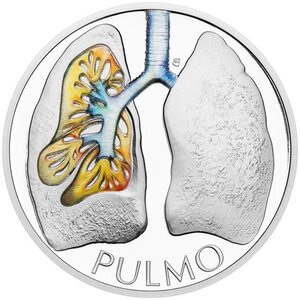 Monnaie LUNGS Human Body Poumons 1 Oz Argent 1$ Niue 2025