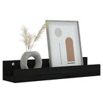 vidaXL Étagères murales 2 Pièces Noir 50x12x9 cm Bois de pin massif