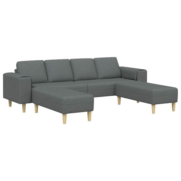 Ensemble de Canapés 3 Pièces Gris foncé tissu