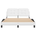 vidaXL Cadre de lit sans matelas Zadar blanc 140x190 cm similicuir