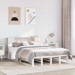 vidaXL Lit bibliothèque sans matelas blanc 135x190 cm bois massif