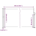 vidaXL Auvent latéral rétractable anthracite 120x500 cm