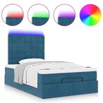 vidaXL Cadre de lit ottoman avec matelas bleu foncé 120x200 cm velours