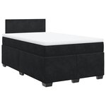 vidaXL Sommier à lattes de lit avec matelas noir 120x190 cm velours