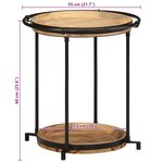 vidaXL Table d'appoint Ø55x60 cm bois de manguier massif