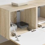 vidaXL Meuble TV mural Montage mural 2 Pièces Sonoma 60 x 31 x 29.5 cm