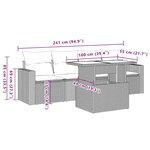 vidaXL Salon de jardin avec coussins 5 Pièces beige résine tressée