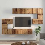 vidaXL Ensemble meuble TV 10 Pièces Bois ancien 180 x 30 x 90.5 cm