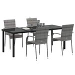 vidaXL Ensemble de salle à manger pour jardin 5 Pièces Gris