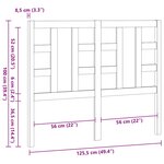 vidaXL Tête de lit 126x4x100 cm Bois massif de pin