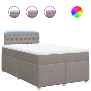 vidaXL Sommier à lattes de lit avec matelas Taupe 120x200 cm Tissu