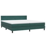 vidaXL Sommier à lattes de lit et matelas vert foncé 180x220cm velours