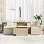 vidaXL Ensemble de salle à manger pour jardin 7 Pièces Beige et crème