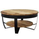 vidaXL Table basse Bois massif de manguier brut 65x32 cm