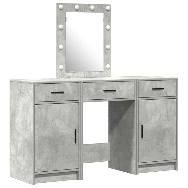 vidaXL Table de Toilette Gris 50 x 41 x 135 cm Bois d'ingénierie
