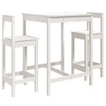 vidaXL Ensemble de bar de jardin 3 Pièces blanc bois de pin massif