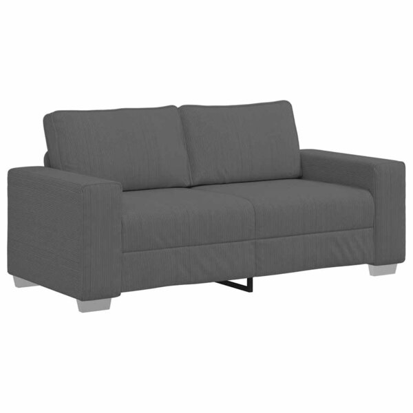 vidaXL Canapé causeuse gris foncé 140 cm tissu velours côtelé