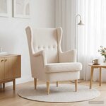 vidaXL Fauteuil Crème Bouclé