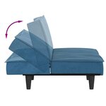vidaXL Canapé-lit bleu velours