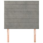 vidaXL Tête de lit Gris clair 90x5x118/128 cm Velours