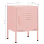 vidaXL Tables de chevet 2 Pièces Rose 35x35x51 cm Acier