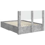 vidaXL Cadre de lit avec rangement et tête de lit Gris béton
