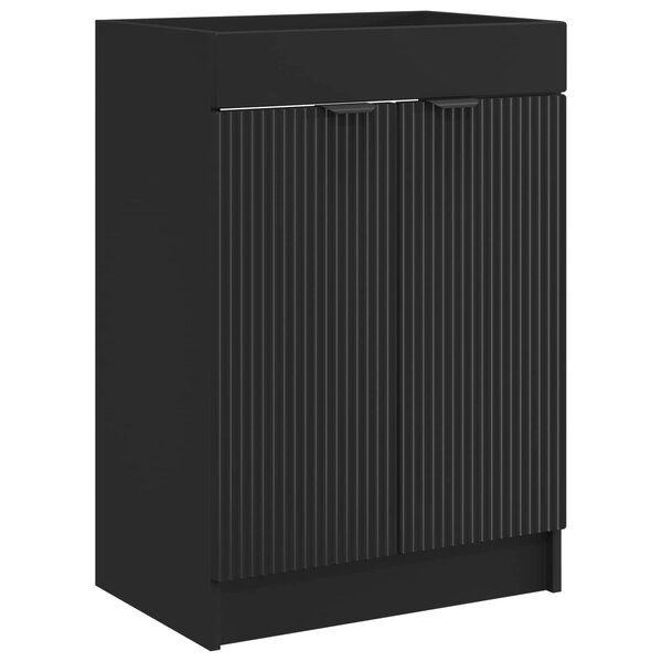 vidaXL Armoire sous évier de salle de bain Noir 56 x 37 5 x 81 cm