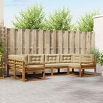 vidaXL Ensemble de canapés d'extérieur 6 pc Naturel et Beige