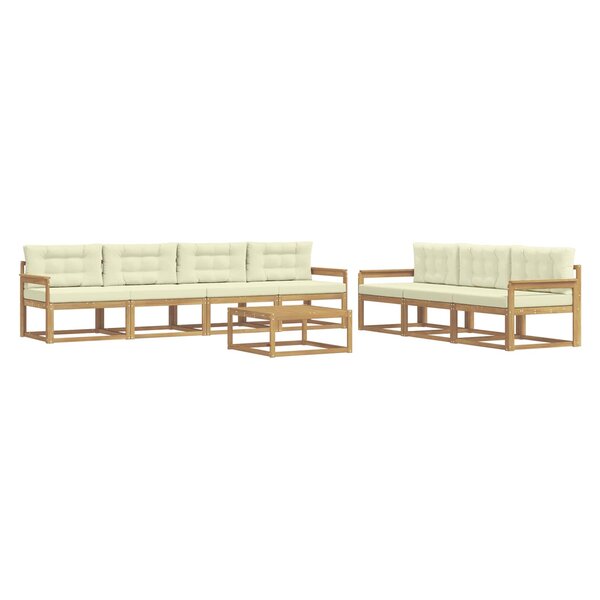vidaXL Ensemble de canapés d'extérieur 7 pc Blanc et crème