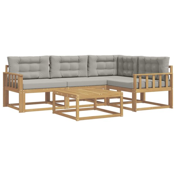 vidaXL Ensemble de canapés d'extérieur 5 pc Blanc et gris clair