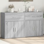 vidaXL Buffets 2 Pièces sonoma gris 60x31x70 cm bois d'ingénierie