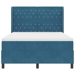 vidaXL Lit à Ressorts avec Matelas LED Bleu 140 x 200 cm Velours
