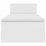 vidaXL Lit avec rangement et LED avec matelas Blanc pur 90 x 190 cm
