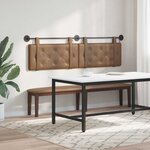vidaXL Tête de lit suspendue Avec lumière LED Cappuccino Simili cuir