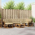 vidaXL Ensemble de canapés d'extérieur 8 pc Naturel et Beige