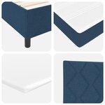vidaXL Lit Box Spring avec Matelas Bleu 90x200 cm en Tissu