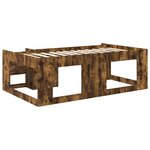 vidaXL Cadre de lit pour enfants avec rangement Chêne fumé 90 x 200 cm