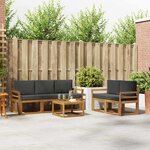 vidaXL Ensemble de canapés d'extérieur 6 pc Naturel et Anthracite