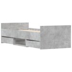 vidaXL Cadre de lit tête de lit et pied de lit gris béton 75x190 cm