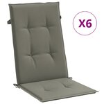 vidaXL Coussins de chaise à dossier haut lot de 6 gris foncé mélangé